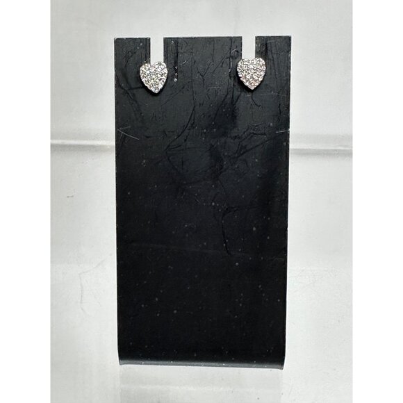 Heart-Shaped Rhinestone Stud Earrings Womens Fashion Jewelry Valentines Day - Picture 1 of 4